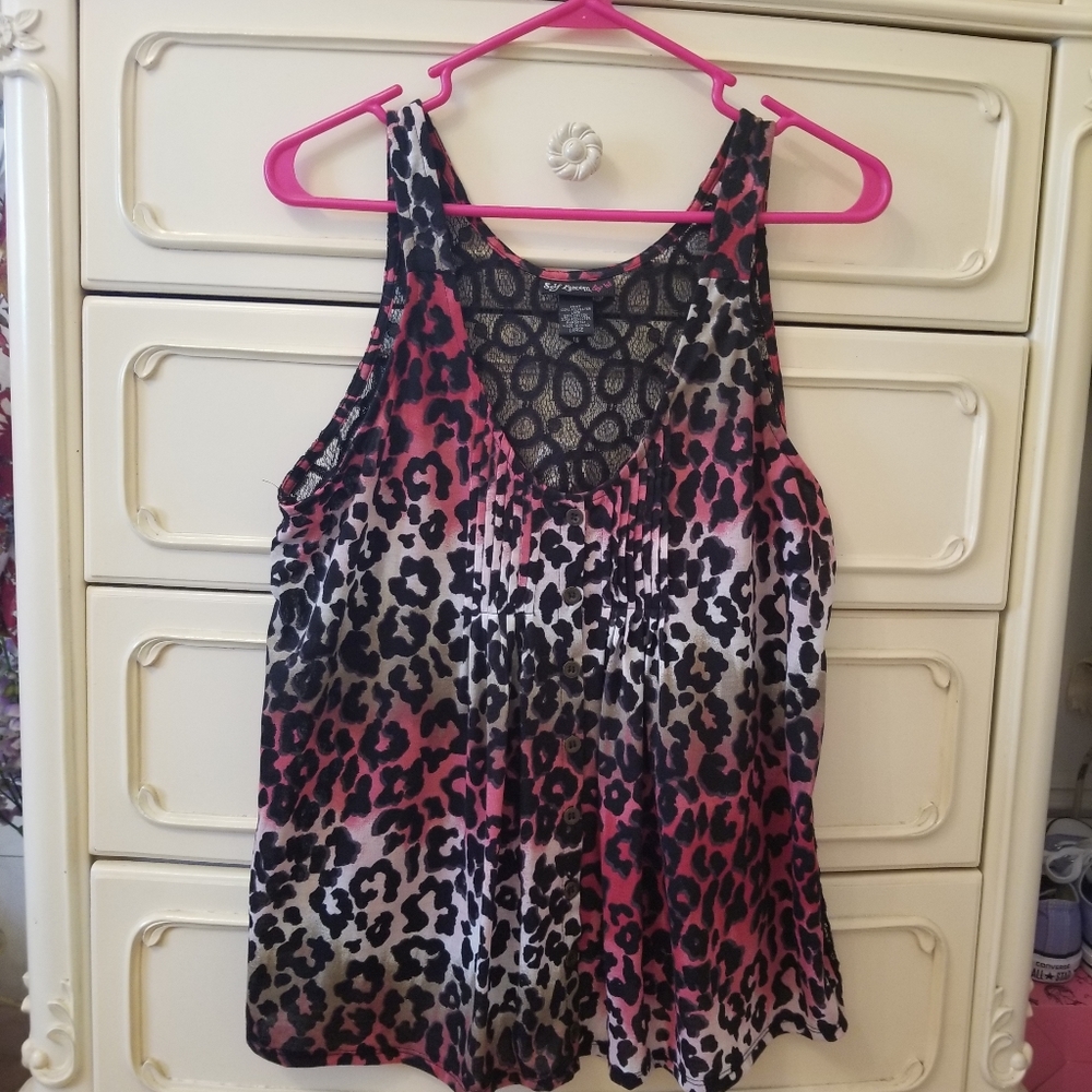 Self Esteem Leopard Tank